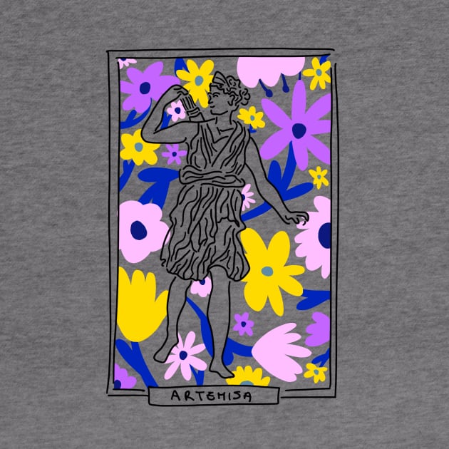 Artemisa Greek Goddess floral by candelanieto